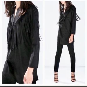 🖤 NWOT Zara faux suede fringe tunic